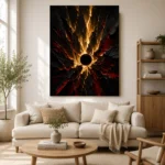 Golden Eclipse Abstract Wall Art Canvas Print - Image 9