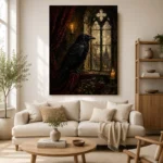 Midnight Raven Gothic Wall Art Canvas Print - Image 9
