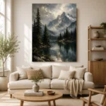 Alpine Lake Landscape Wall Art Canvas Print - Image 9