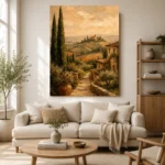 Tuscan Villa Path Landscape Wall Art Canvas Print - Image 9