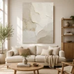 Ivory Plaster Wabi Sabi Wall Art Canvas Print - Image 9