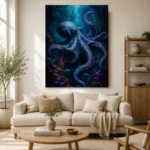 Deep Sea Octopus Underwater Wall Art Canvas Print - Image 9