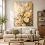 Ivory Tulip Bouquet Flower Wall Art Canvas Print - Image 9