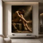 Hourglass Male Figure Classical Nude Wall Art Canvas Print - Image 10