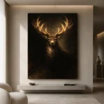 Golden Stag Animal Wall Art Canvas Print - Image 10