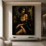 Gilded Noir Figure Black & Gold Wall Art Canvas Print - Image 10