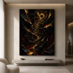 Golden Vortex Abstract Wall Art Canvas Print - Image 10