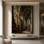 Gothic Cathedral Interior Architecture Wall Art Canvas Print - Image 10
