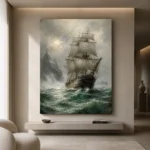Stormbound Tall Ship Sea Wall Art Canvas Print - Image 10