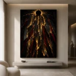 Solar Eclipse Abstract Wall Art Canvas Print - Image 10