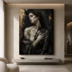 Kintsugi Muse Black & Gold Wall Art Canvas Print - Image 10
