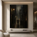 Foggy Victorian Alley Cinematic Cityscapes Canvas Print - Image 10