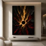 Golden Eclipse Abstract Wall Art Canvas Print - Image 10