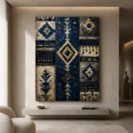 Indigo Heritage Pattern Ethnic Wall Art Canvas Print - Image 8