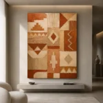 Terracotta Heritage Pattern Ethnic Wall Art Canvas Print - Image 2