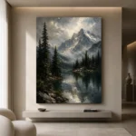 Alpine Lake Landscape Wall Art Canvas Print - Image 10