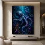 Deep Sea Octopus Underwater Wall Art Canvas Print - Image 10