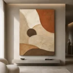 Terracotta Balance Minimalist Wall Art Canvas Print showcased in an elegant minimalist interior