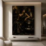 Golden Noir Muse Black & Gold Wall Art Canvas Print - Image 9