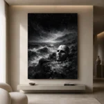 Skull Coast Monochrome Wall Art Canvas Print - Image 10