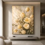 Ivory Tulip Bouquet Flower Wall Art Canvas Print - Image 10