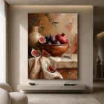 Fig Pomegranate Still Life Kitchen Wall Art Canvas Print - Image 10