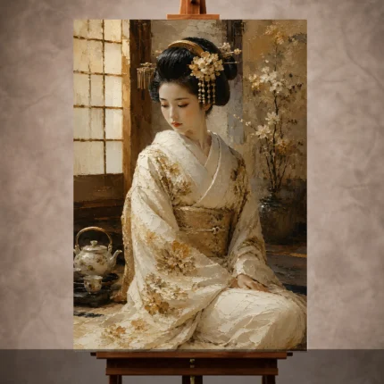 Japanese Geisha Art wall art print for elegant interiors