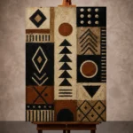 Geometric Heritage Pattern Ethnic Wall Art Canvas Print