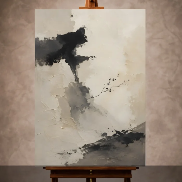 Ink Wash Wabi Sabi Wall Art Canvas Print