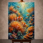 Clownfish Coral Reef Underwater Wall Art Canvas Print