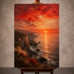 Coastal Sunset Dining Room Wall Art Canvas Print