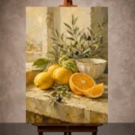 Citrus Olive Still Life Kitchen Wall Art Canvas Print