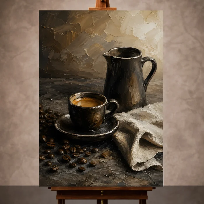 Espresso Still Life Kitchen Wall Art Canvas Print