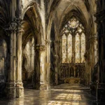 Gothic Cathedral Interior Gothic Wall Art Canvas Print