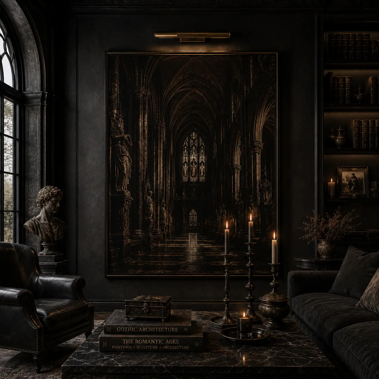 Discover gothic wall art inspired by historic architecture, dark romanticism, classical symbolism, and timeless elegance. Available as canvas prints, acrylic prints, metal prints, and museum-quality posters.