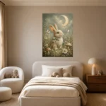 Moonlit Bunny Kids Room Wall Art Canvas Print - Image 11