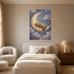 Sleeping Teddy Moon Kids Room Wall Art Canvas Print - Image 11