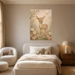 Floral Fawn Kids Room Wall Art Canvas Print - Image 11