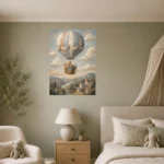 Teddy Bear Balloon Kids Room Wall Art Canvas Print - Image 3