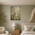 Moonlit Bunny Kids Room Wall Art Canvas Print - Image 5