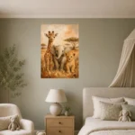 Safari Friends Kids Room Wall Art Canvas Print - Image 3
