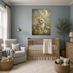 Moonlit Bunny Kids Room Wall Art Canvas Print - Image 6