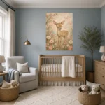 Floral Fawn Kids Room Wall Art Canvas Print - Image 4