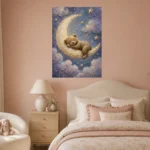 Sleeping Teddy Moon Kids Room Wall Art Canvas Print - Image 5