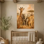 Safari Friends Kids Room Wall Art Canvas Print - Image 6