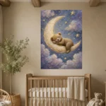 Sleeping Teddy Moon Kids Room Wall Art Canvas Print - Image 6