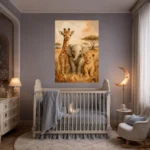 Safari Friends Kids Room Wall Art Canvas Print - Image 8