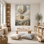 Teddy Bear Balloon Kids Room Wall Art Canvas Print - Image 9