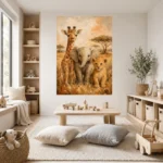 Safari Friends Kids Room Wall Art Canvas Print - Image 9