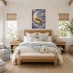 Sleeping Teddy Moon Kids Room Wall Art Canvas Print - Image 10